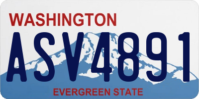 WA license plate ASV4891