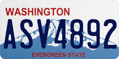 WA license plate ASV4892