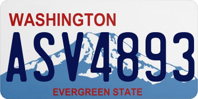 WA license plate ASV4893