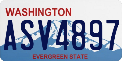 WA license plate ASV4897
