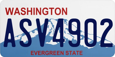 WA license plate ASV4902