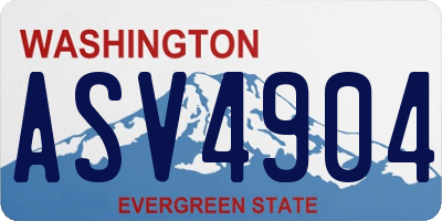 WA license plate ASV4904