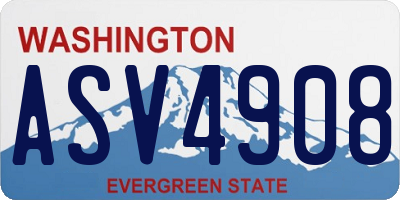 WA license plate ASV4908