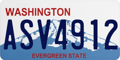 WA license plate ASV4912