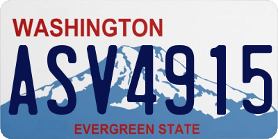 WA license plate ASV4915