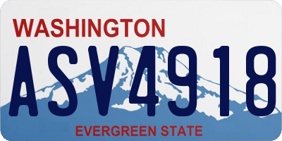 WA license plate ASV4918