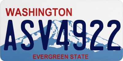 WA license plate ASV4922