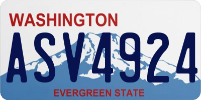 WA license plate ASV4924