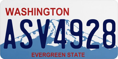WA license plate ASV4928
