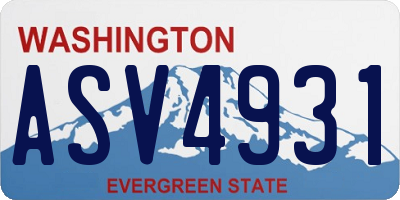 WA license plate ASV4931