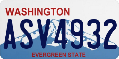 WA license plate ASV4932