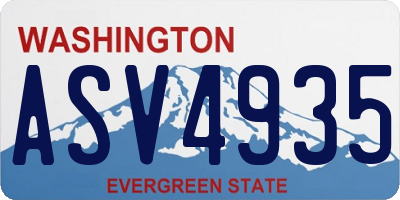 WA license plate ASV4935