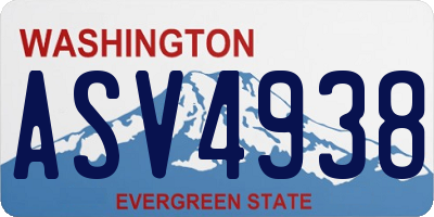 WA license plate ASV4938