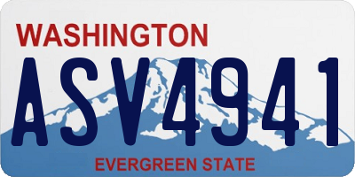 WA license plate ASV4941