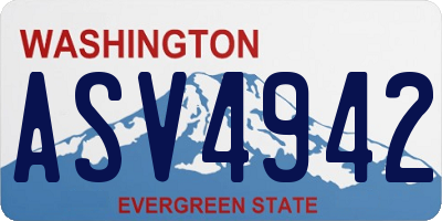 WA license plate ASV4942