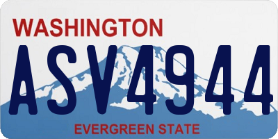 WA license plate ASV4944