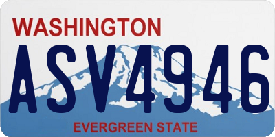 WA license plate ASV4946
