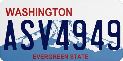 WA license plate ASV4949