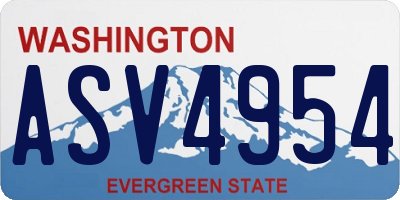WA license plate ASV4954