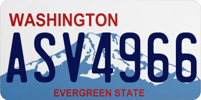 WA license plate ASV4966