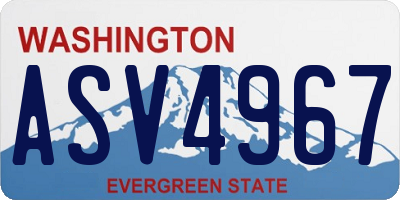 WA license plate ASV4967