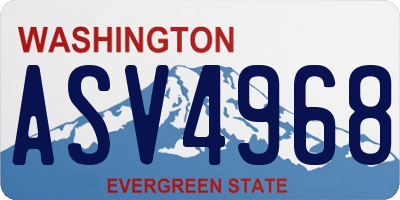 WA license plate ASV4968
