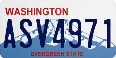 WA license plate ASV4971