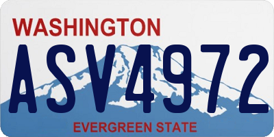 WA license plate ASV4972
