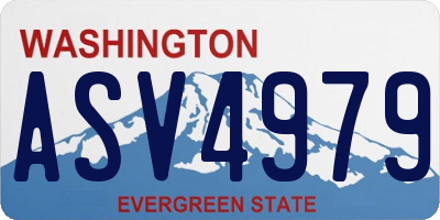 WA license plate ASV4979