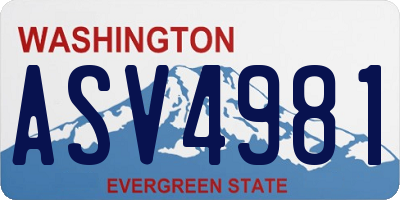 WA license plate ASV4981