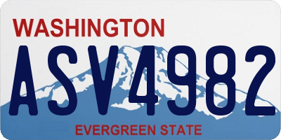 WA license plate ASV4982