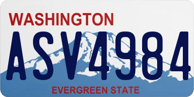 WA license plate ASV4984