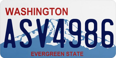 WA license plate ASV4986