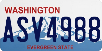 WA license plate ASV4988