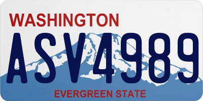 WA license plate ASV4989
