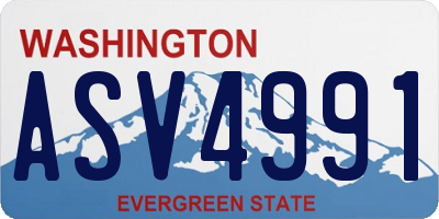 WA license plate ASV4991