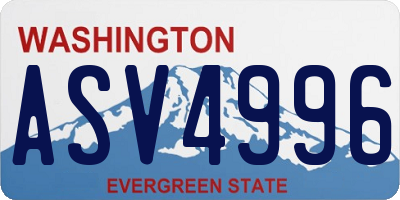 WA license plate ASV4996