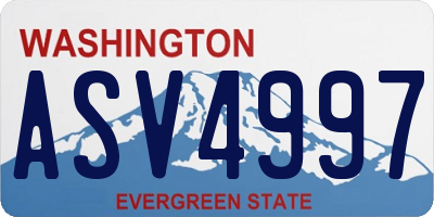 WA license plate ASV4997