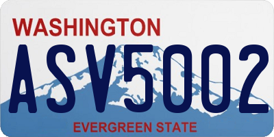 WA license plate ASV5002