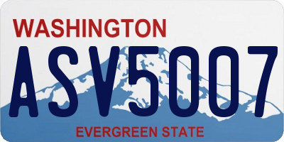 WA license plate ASV5007