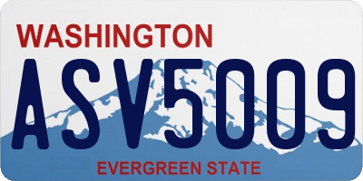 WA license plate ASV5009