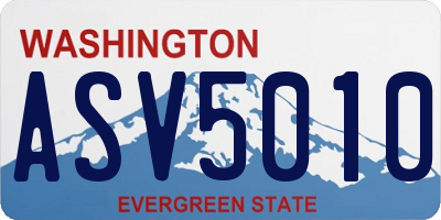 WA license plate ASV5010