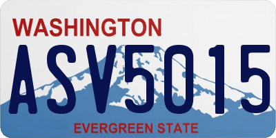 WA license plate ASV5015