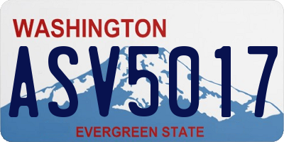 WA license plate ASV5017