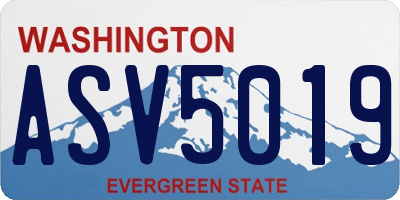WA license plate ASV5019