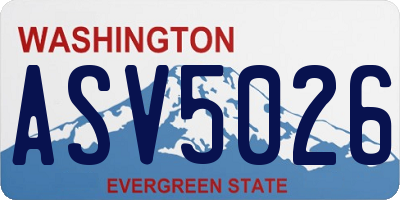 WA license plate ASV5026