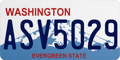WA license plate ASV5029