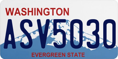 WA license plate ASV5030
