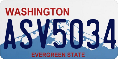 WA license plate ASV5034