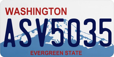 WA license plate ASV5035